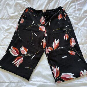 Philosophy Womens Large Black Pink Floral Wide Leg Boho Flowy‎ Palazzo Pants